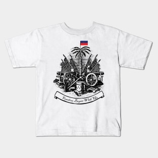 Freedom Began With Us Haitian Flag Day Independence 2023 Kids T-Shirt